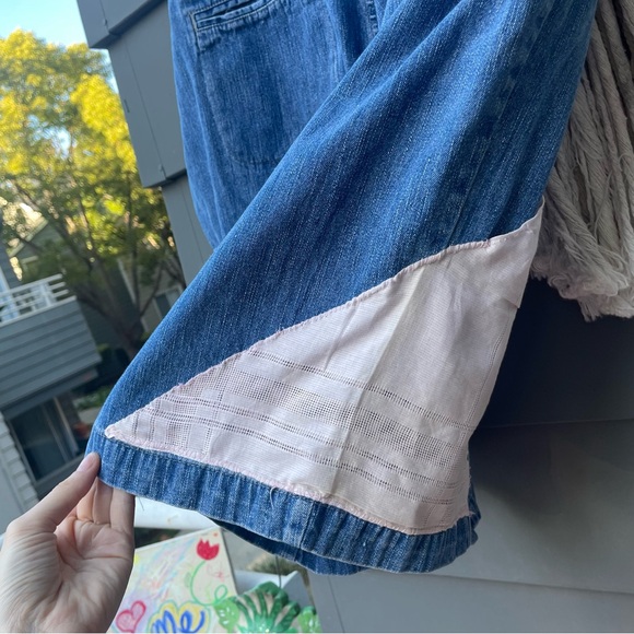 ERIKA KELLY APPAREL Patchwork Vintage Hankies & Lace Hand Sewn Denim Shorts - Picture 12 of 14